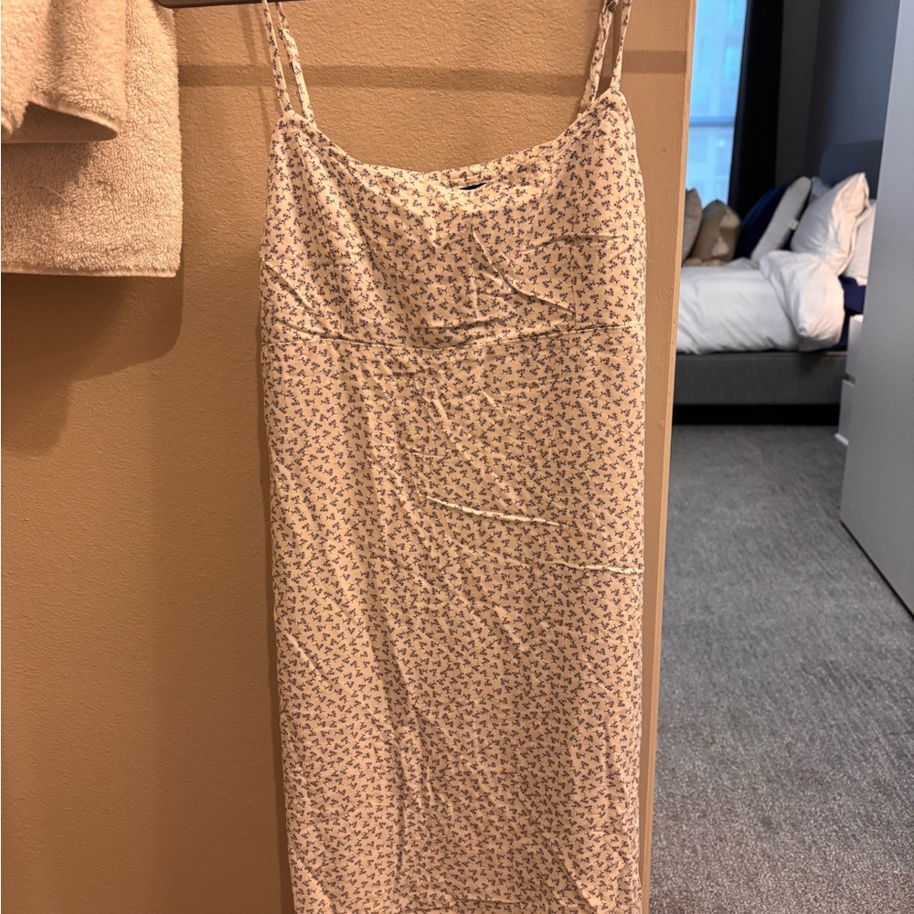 Brandy Melville White and Blue Floral Dress